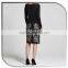 Lady Black Flower Sequins Pattern Embroiedered latest long skirt design