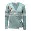 Vintage Embroidered Flowers Sweater for Old Women