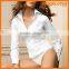 2016 stylish ladies shirt with underwear surplus stock lots