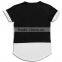 Color block T Shirt with Round Bottom Mens 2 tone Oversized T-Shirt Longline Curved Hem T Shirt Fashion Streetwear