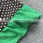 2016 St.Patrick Dresses Cottom Black/green Dot Dress New Arrival Full Stock 3 Pieces With Matching Necklace And Headband Set