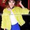 winter wholesale genuine rabbit hair jacket raised grain waves were thin lady short sleeves fur coat
