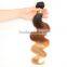 ombre hair weaves hot sale ombre weaving hair 1b/#4/27# color three tone color Malaysian human hair weft mix length