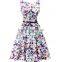 onen 2017 Europe style floral printed chiffon ladies summer dresses