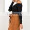 Latest Design Ladies Mini Skirt in Tan Suedette
