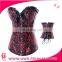 vintage satin with lace sexy underwear steel boned corset body slimming for woman