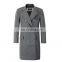 Fashion Gray Design long cashmere jacket Men's Wool Blend Double Breasted Coat