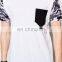 Comfortable fabric 88% cotton 12% polyester t shirtswith camo print t shirts and front pocket for summer wear oem design