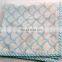 Queen Size Indian Voile Cotton White And Troq Hand Block Printed AC Quilt Dohar