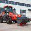 1.6Ton hydraulic wheel loader with street sweeper,snow bucket
