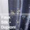 Wholesale high-grade slate blue flower embroidered faux silk curtain