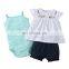 New Beautiful 100% Cotton Cute Baby Boutique Rompers Set