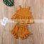 2020 latest solid color children's suit sling lotus leaf two-piece pit strip