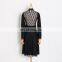 TWOTWINSTYLE Casual Lace Stand Collar Backless Hollow Out Long Sleeve Womens Dresses Sexy