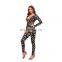 Women Skinny Ruched Playsuit Biker Wear New Arrival Christmas Print Romper Jumpsuit