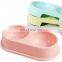 Macarons plastic double bowl large dog food water bowl