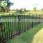 Powder coated black iron bar fence panels design pedestrian walk 3 rail fence