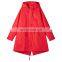 Clothing manufacturers wholesale hot sale ladies mid-length windbreaker large size casual sports zipper waist jacket custom hood