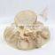 Wholesale Wide Brim Hat Flower With Feather Church Philippine Sinamay Hat Quality Choice