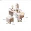 White Lacquer Bedroom Furniture Modern Dressing Table Chair and Mirror Set with Jewelry Storage