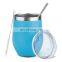 12 oz Double Wall Stainless Steel Vacuum Wine Tumbler with Lid Can Do Custom Color and Logo