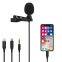 Mini Clip-on Condenser Microphone with 3.5mm Jack Portable Lavalier Microphone for Phone / iPhone / Camera / PC / Laptop