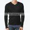 2022 V-neck Black Men's Long Sleeve T-Shirt 100% Cotton Relax Fitted Custom Screen Printing Shirts