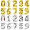 Top Sale Party Decorations Supplies Gold Silver Colorful 16 32 40 Inches Giant Number Foil Balloon for Birthday