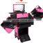 2016 DreamBaku Hot Sale Pink Multifunctional Professional Pvc Trolley Rolling Makeup Case With Led Lights