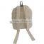 Cute cream-colored canvas school backpack bag with fabric bear