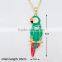 gold jewellery enamel parrot birds pendant necklace for women
