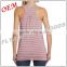 wholesale high quality 100% cotton women stripe singlets tank top