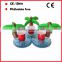 PVC coconut tree inflatable island floating drink rafts /bottle holders for pools and lakes