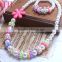 factory ODM children gift charm handmade colorful plastic resin bead necklace bracelet kids jewelry set