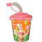 New design promotional gifts customer printed with straw 300ml plastic cup