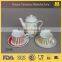 tea set for two, ceramic tea set, tea set with decal printing, new design tea set