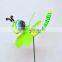 4 Inch Pearl Powder Cartoon Dragonfly Pinwheel Promotional Flower Toy Windmill