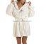 Wholesale Knee Length Soft Warm Women's Fleece Hooded Bathrobe