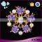 Factory wholesale fashion jewelry multifunctional flower rhinestone scarf clip brooch