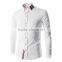 mens long sleeve white double button down collar cotton polyester shirt