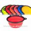pet foldable silicone plate bowl colorful feeder throw toy