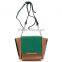 2016 High quality Colorblock perforated leather, shoulder bag/crossbody bag duffle bag for women