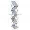 silver magazine holder aluminum acrylic catalogue holders A4 pull up brochure stand