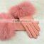 Haining Genuine Sheep Leather Winter Gloves With Fox Fur Cuffs