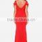 2016 New design formal dress cap sleeve red long formal dress/gown