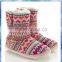bright heart Fair Isle knit ladies ankle boot/indoor boot/slipper boot