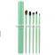 China supplier OEM 5 piece brush set cosmetic brush horsehair&goat hair brush Metal tube