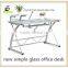 HOT White High Gloss Tempered Glass Computer Desk