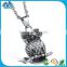 2015 New Products Stainless Steel Mens Owl Pendant Necklace