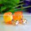 Latest Design Double Side Earrings Rhombus Candy Color Tiny Crystal Gold Plated Stud Jewelryi Earrings For Girls